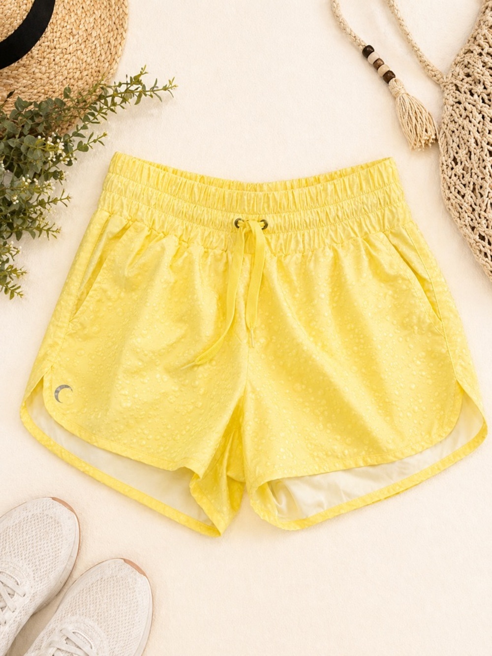 Zyia Active Yellow Running Shorts Lined Athletic Size Medium EUC